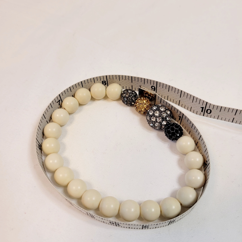 Stella & Dot Ivory Pave Beaded Bracelet - Picture 3 of 3